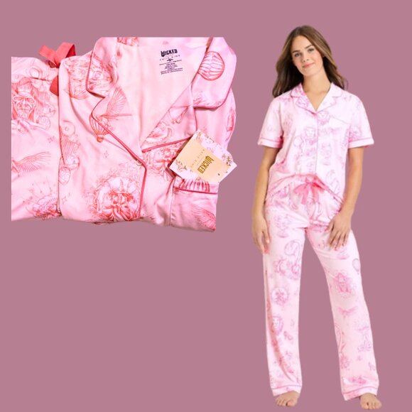 WICKED x Katie Kime Pink Pajama Set Glinda Elphaba SIZE XXL Women's Lounge - Picture 1 of 3